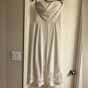 Strapless white jumpsuit